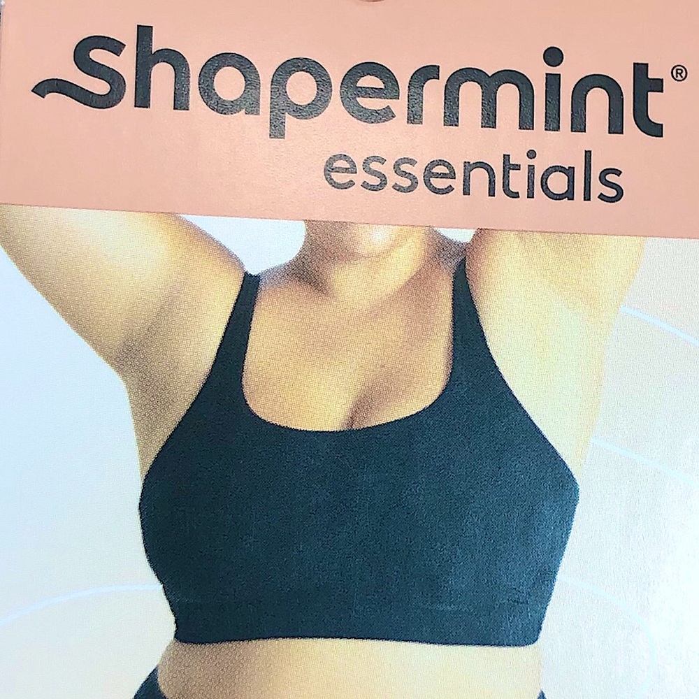 Shapermint Essentials Everyday Comfort Straps Wireless Black Bra And Extender XL